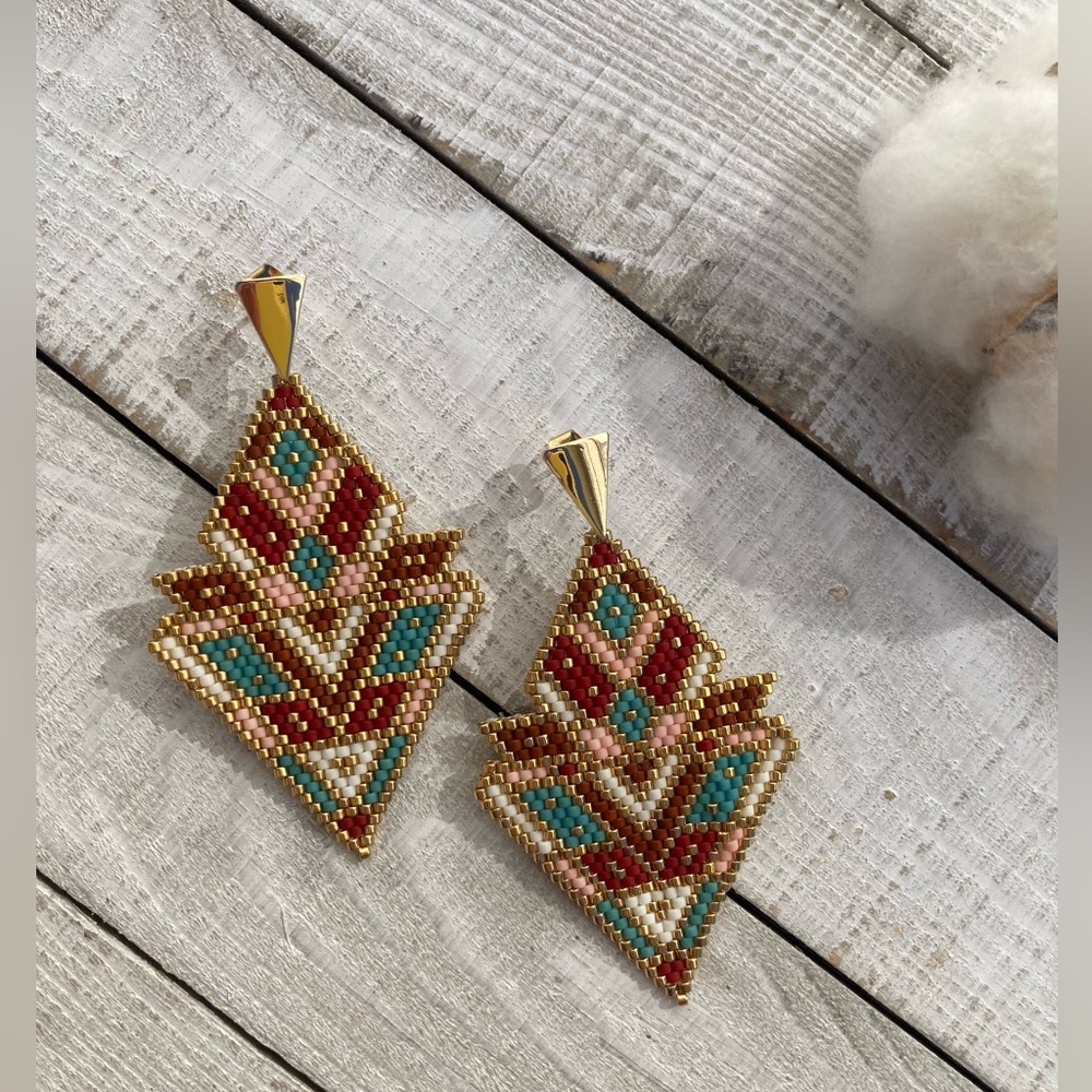 The SOUTHWOOD - handmade beaded western earrings